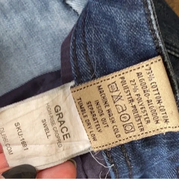 DL1961 premium denim Grace high rise cropped jeans. - Picture 9 of 14